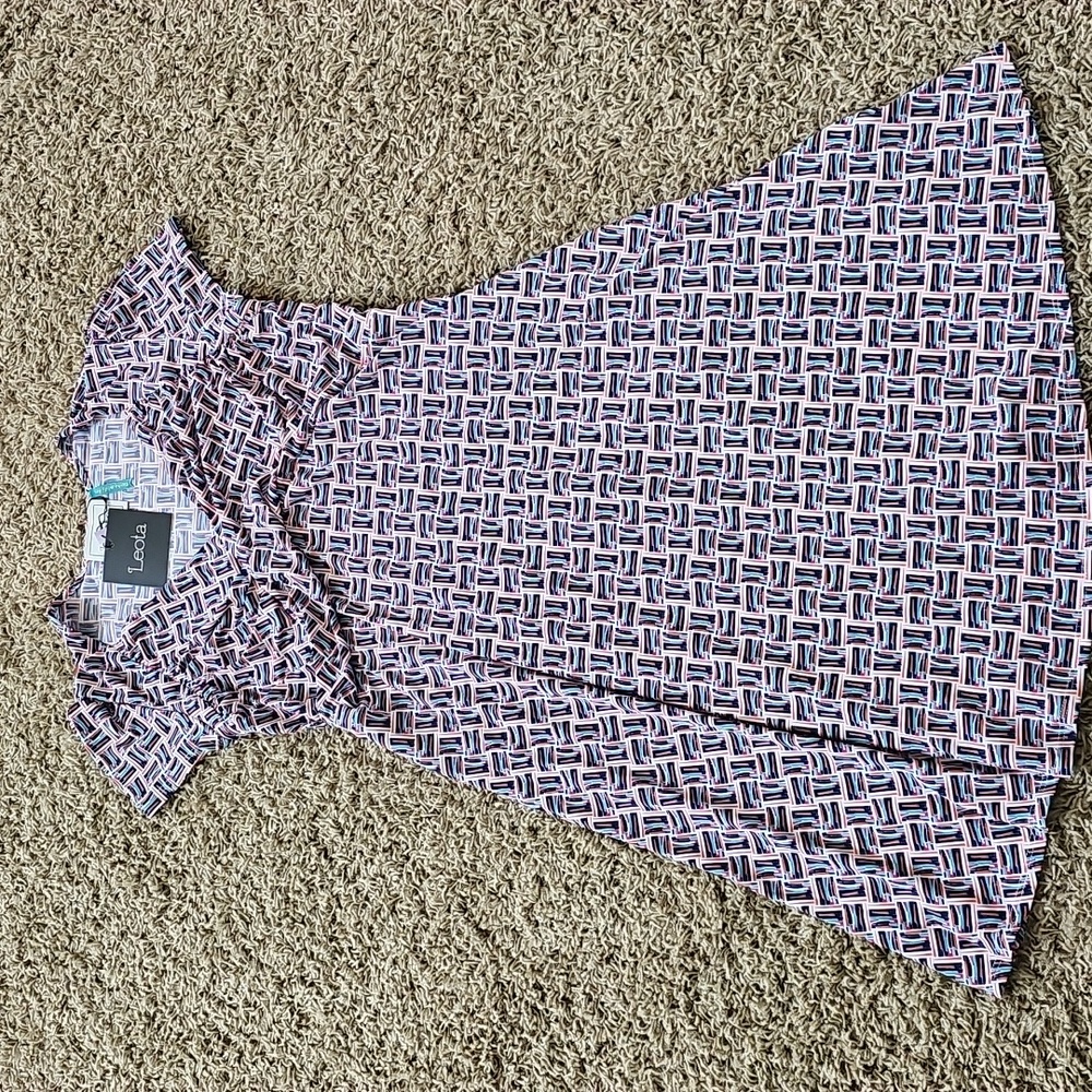 NWT Leota Maternity Dress Birds and Bees Line Large Stretchy Colorful